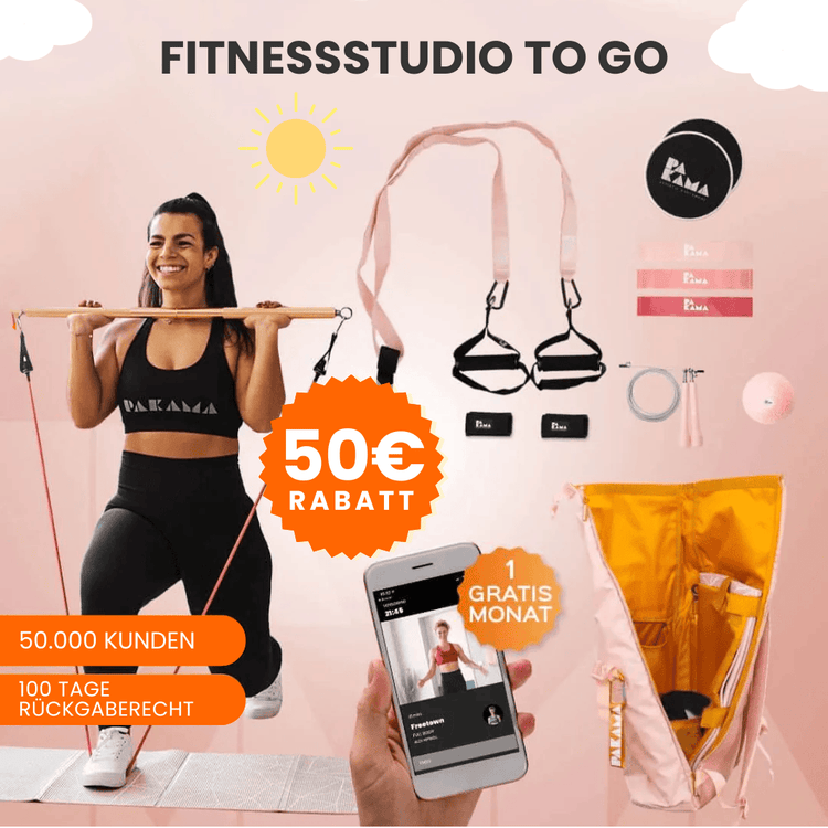 Fitnessstudio to Go (inkl. App) Alle Tools + Bag / PARIS Pink PAKAMA athletics