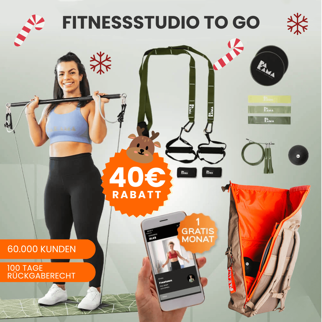 Fitnessstudio to Go (inkl. App) Alle Tools + Earth Bag (beige) PAKAMA athletics