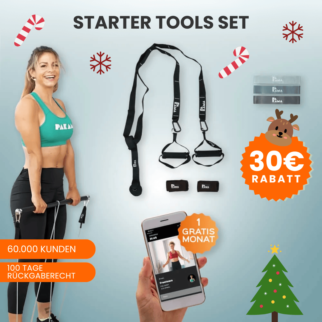 Fitnessstudio to Go (inkl. App) Starter Tools Set / BERLIN Black PAKAMA athletics