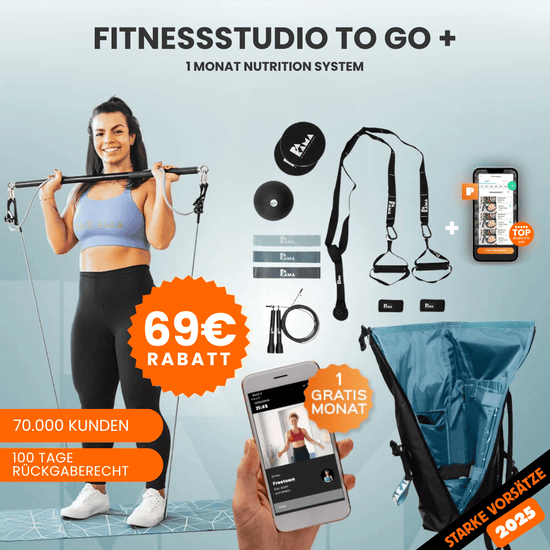 Fitnessstudio to Go (inkl. App) + Nutrition Alle Tools + Bag / BERLIN Black / 1 Monat PAKAMA athletics